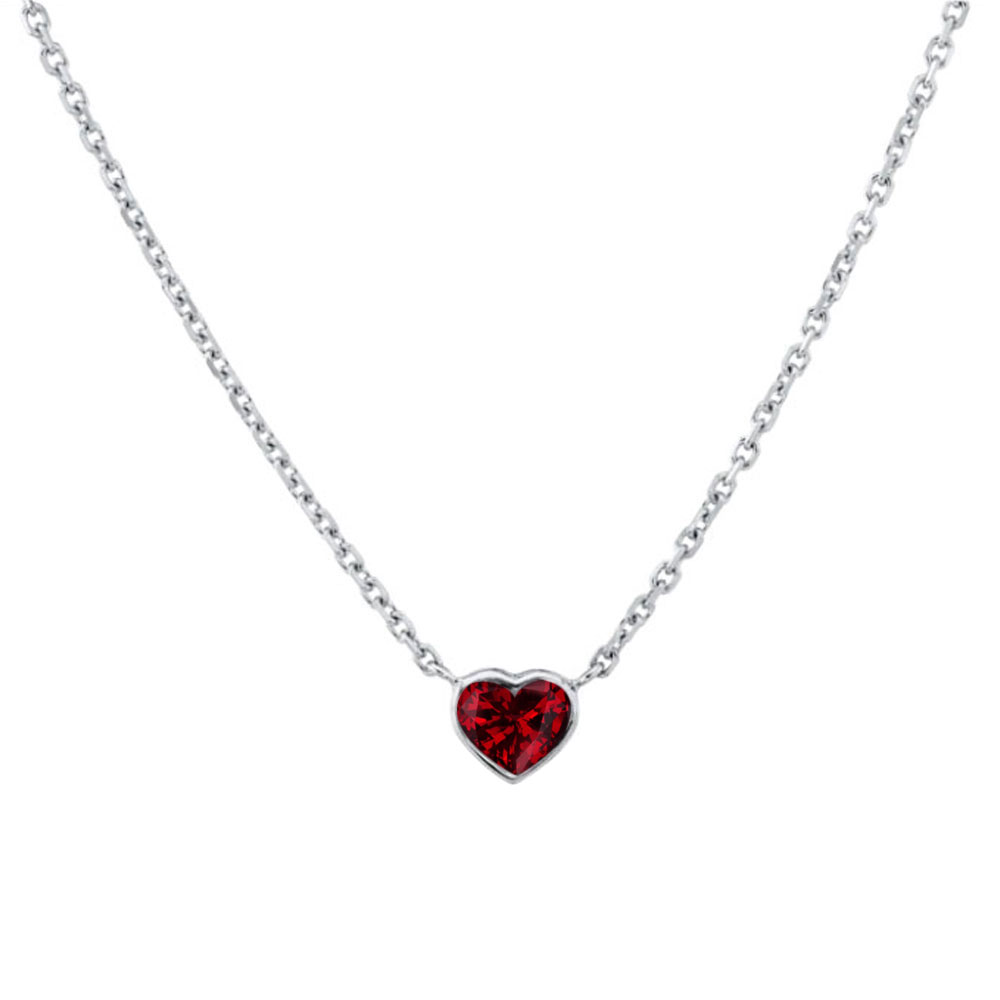 Heart necklace with Garnet