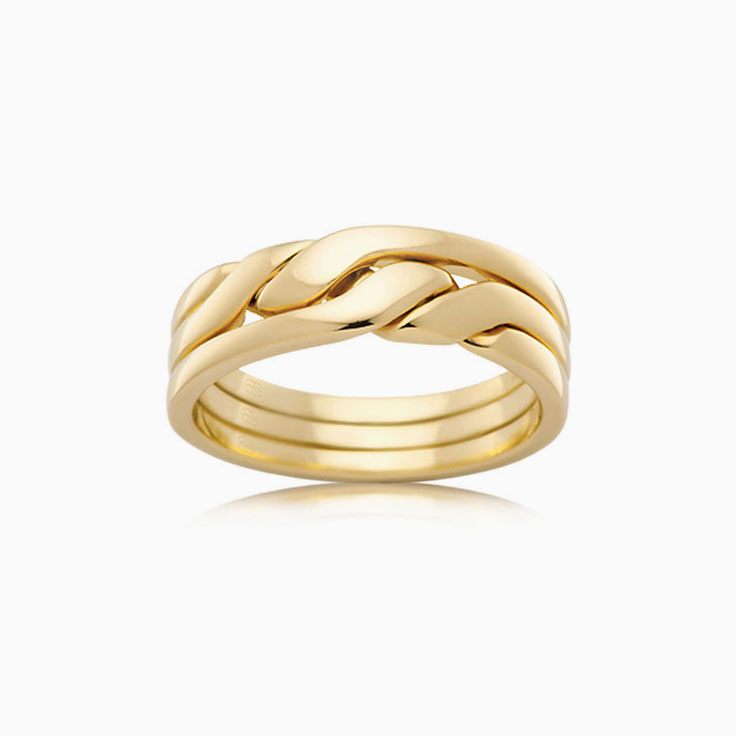 Yellow Gold Twisted Womens Ring
