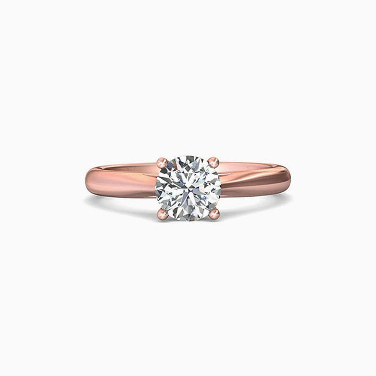 Diamond Solitaire Engagement Rose Gold Band
