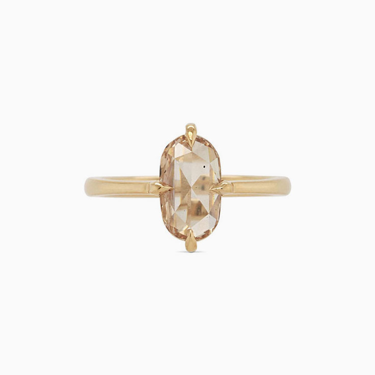 Oval Morganite Diamond Engagement Ring