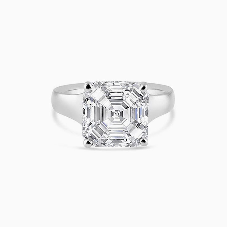 Classic Four Prong Solitaire Matte White Gold Ring