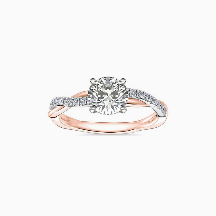 Classic Dual Tone Diamond Engagement Ring