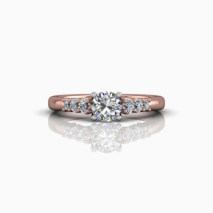 Brilliant Seven Round Diamond Engagement Ring