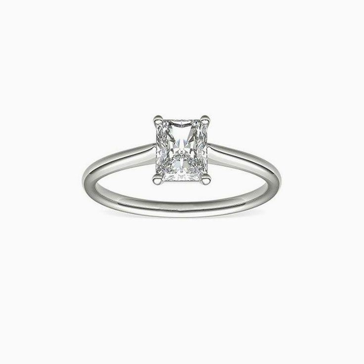 Sleek Radiant Cut Engagement Band