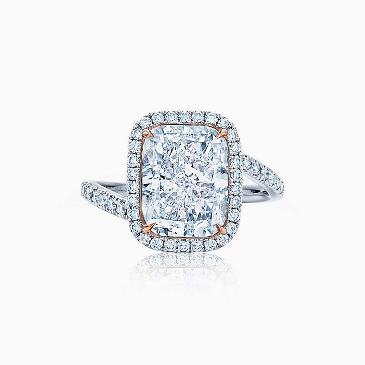 Radiant Cut Diamond Engagement Asymmetrical Band
