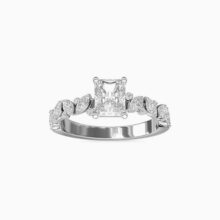 Marquise And Radiant Cut Diamond Engagement Ring