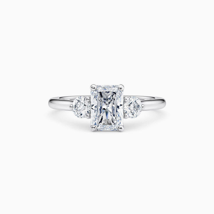 Round And Radiant Cut Diamond Engagement Ring