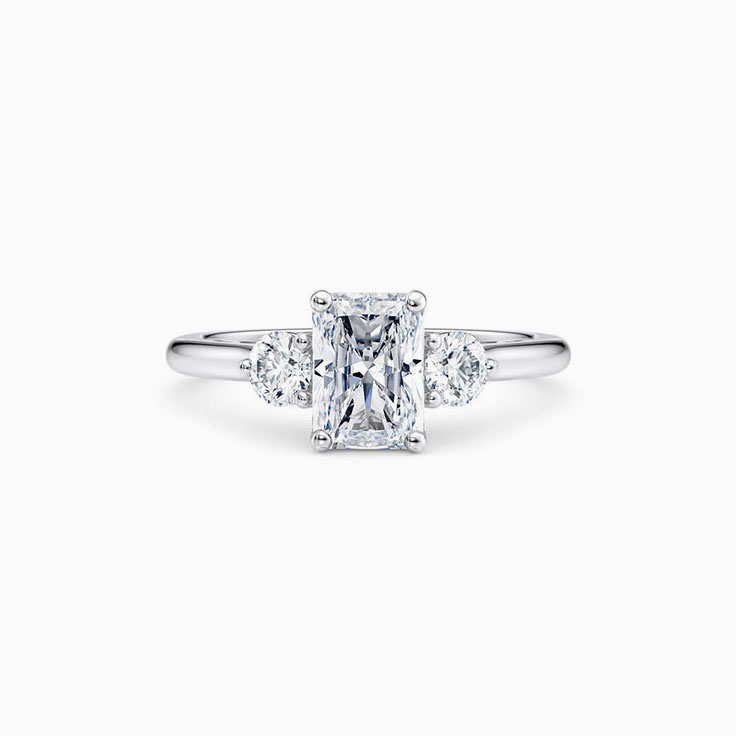 Round And Radiant Cut Diamond Engagement Ring
