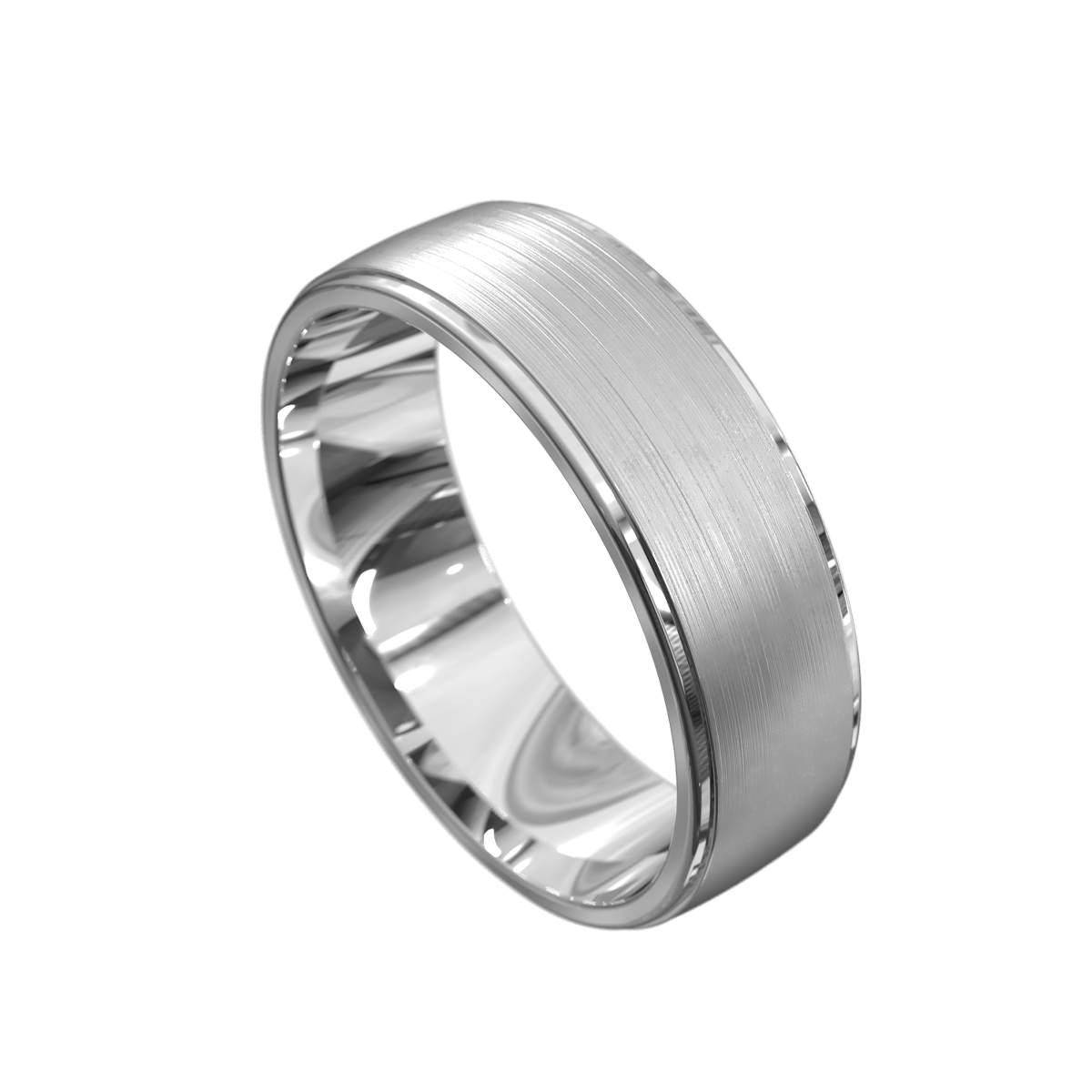 Classic Mens Ring with Brushed Centre