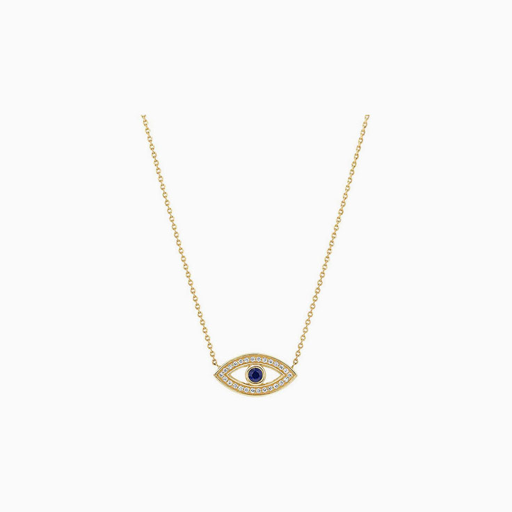 Pave Set Evil Eye Necklace
