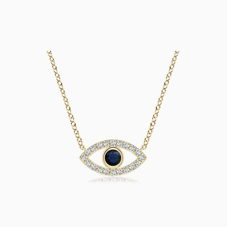 Sapphire Evil Eye Necklace