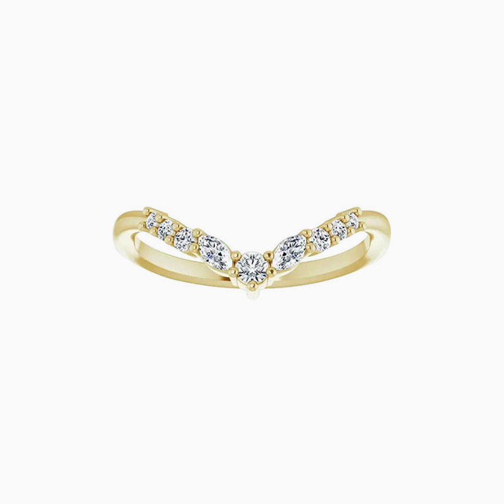 Round And Marquise Diamond Ring