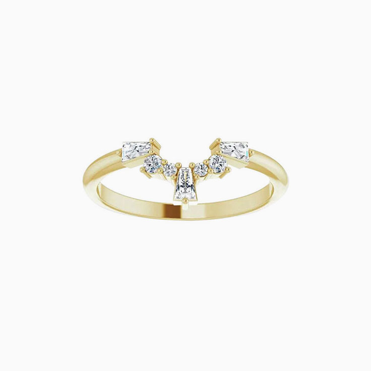 Baguette And Round Tiara Ring