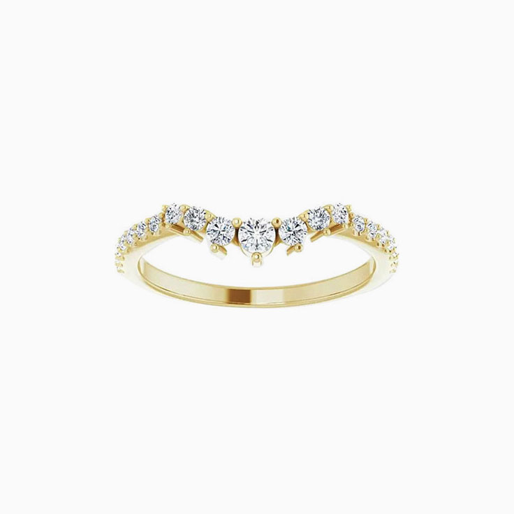 Round Diamond Contour Band