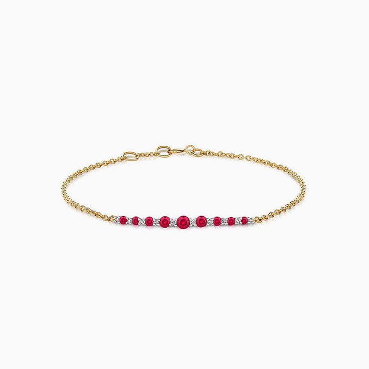 Ruby And Diamond Bar Bracelet