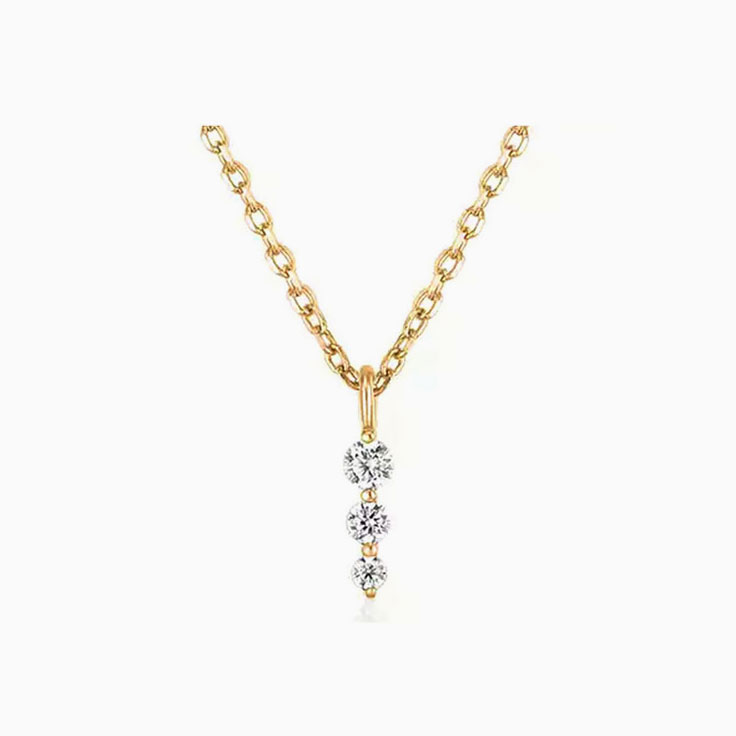 Three stone diamond pendant