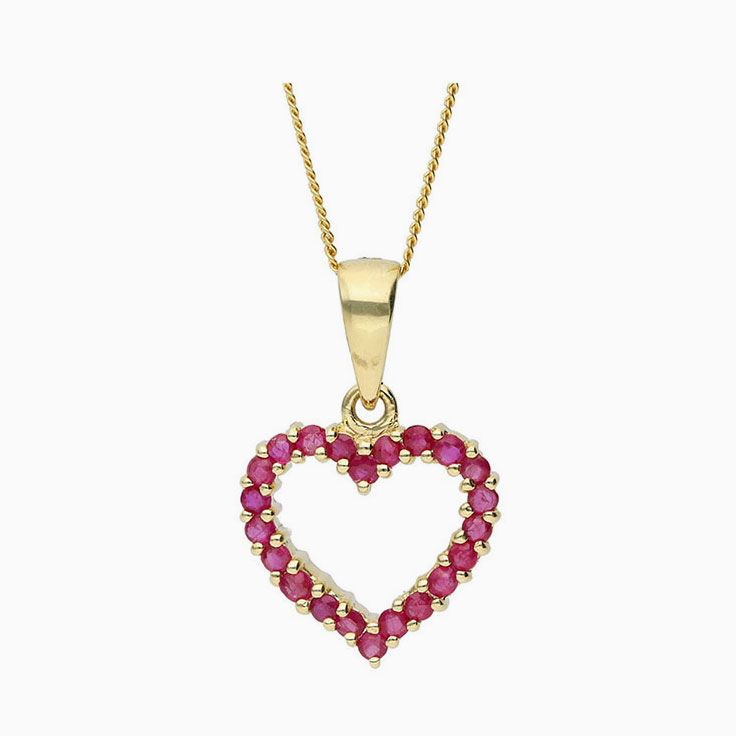 Ruby heart pendant