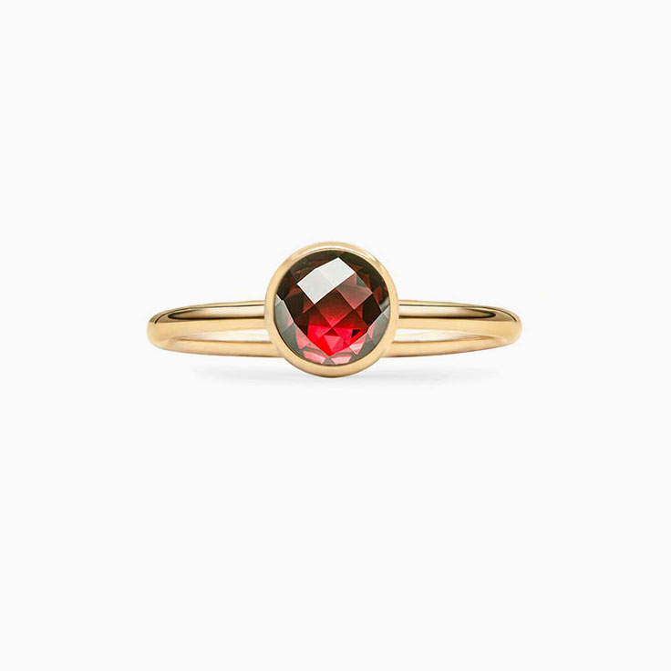 Bezel Set Garnet Ring