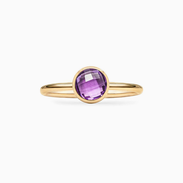 Bezel Set Amethyst Ring
