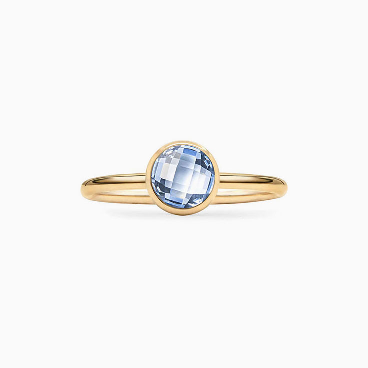 Bezel Set Aquamarine Ring