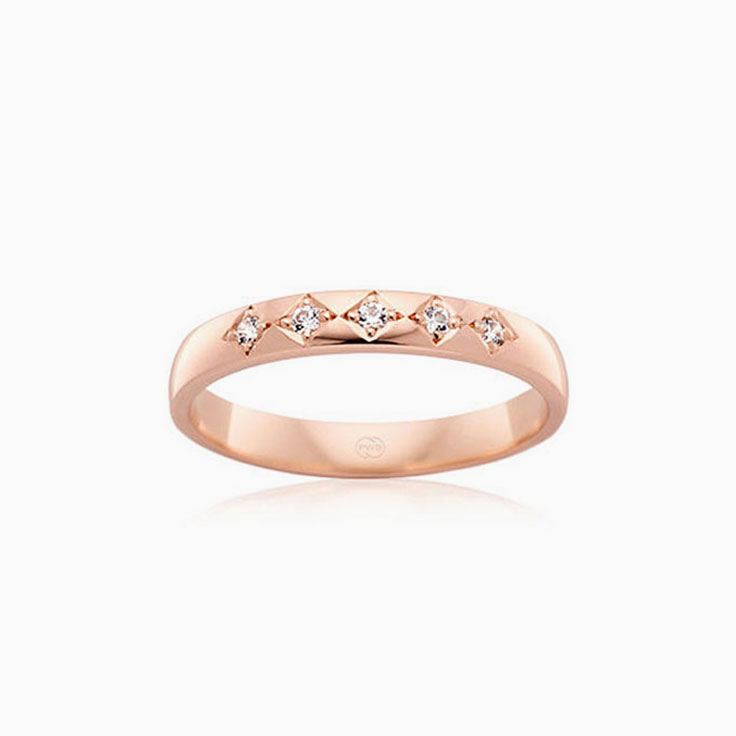 5 stone Lab Diamond Wedding Ring