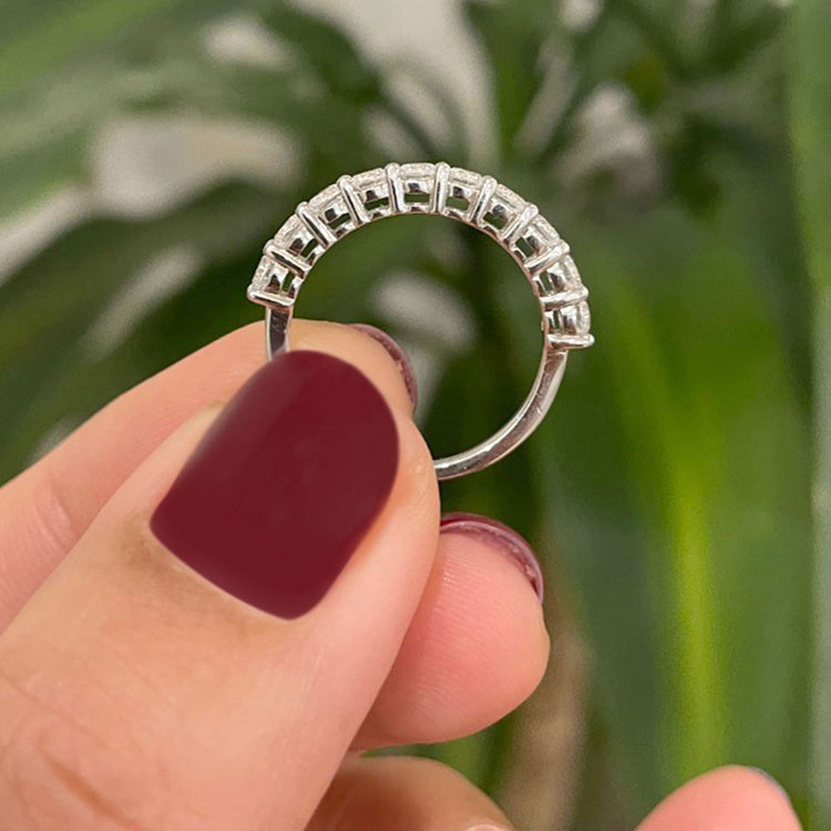 Classic Claw Set Lab Diamond Wedding Band