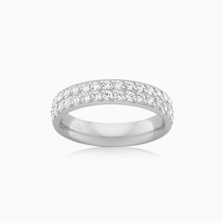 Double Row Pave Set Lab Diamond Ring B4102