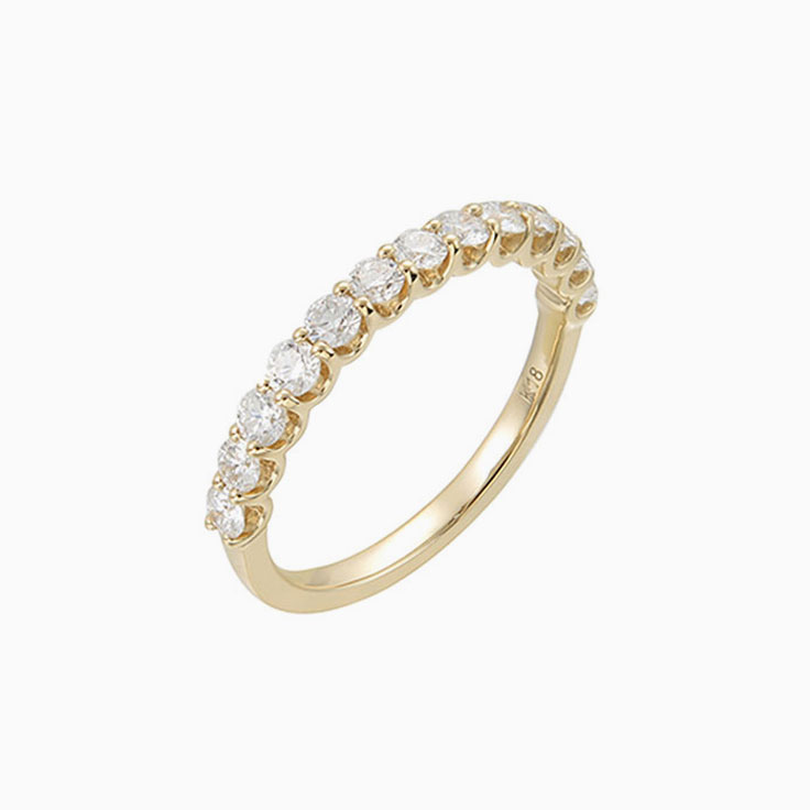 Round Lab Diamond In A Claw Wedding Ring