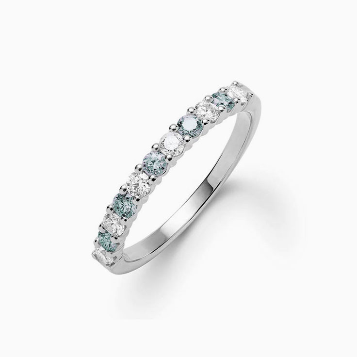 Diamond And Alexandrite Stackable Ring