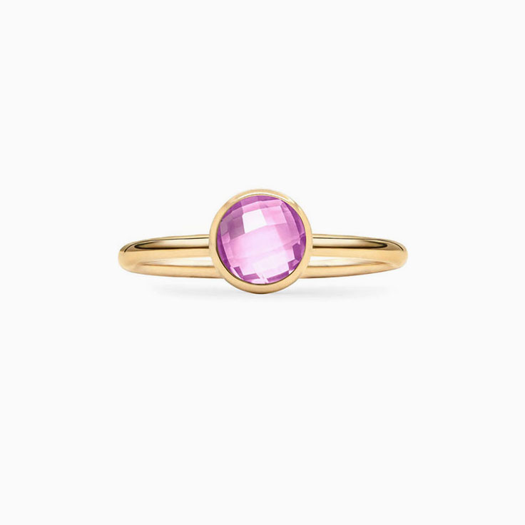 Bezel Set Pink Sapphire Ring