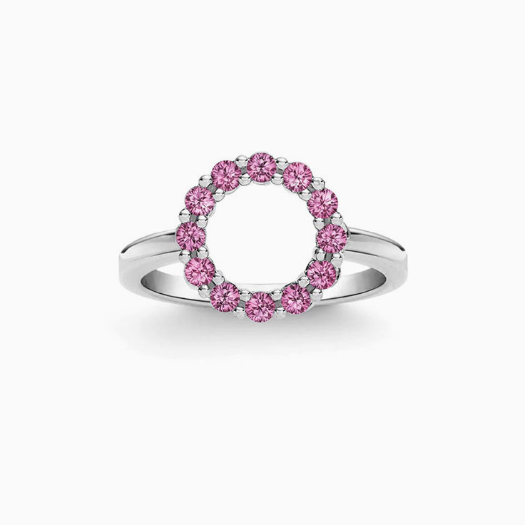Open Circle Pink Tourmaline Ring