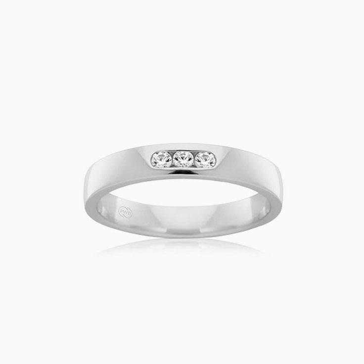 Three stones lab diamond wedding ring