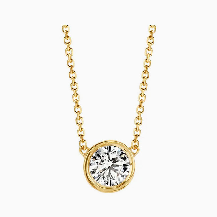 Bezel set diamond pendant