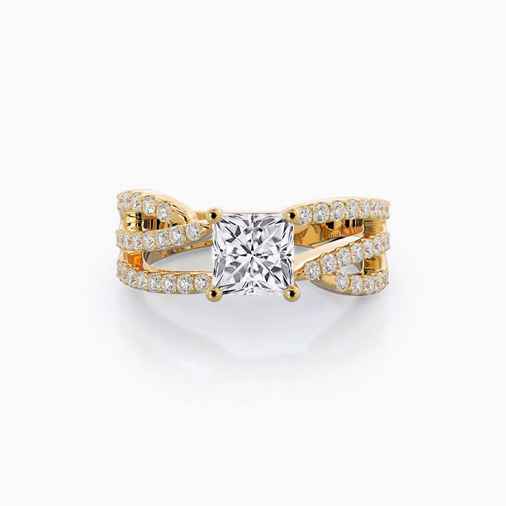 Twisted Shank Lab Diamond Engagement Ring