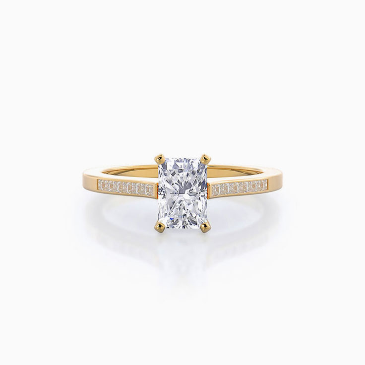 Womens Lab Grown Radiant Diamond Engagement Ring