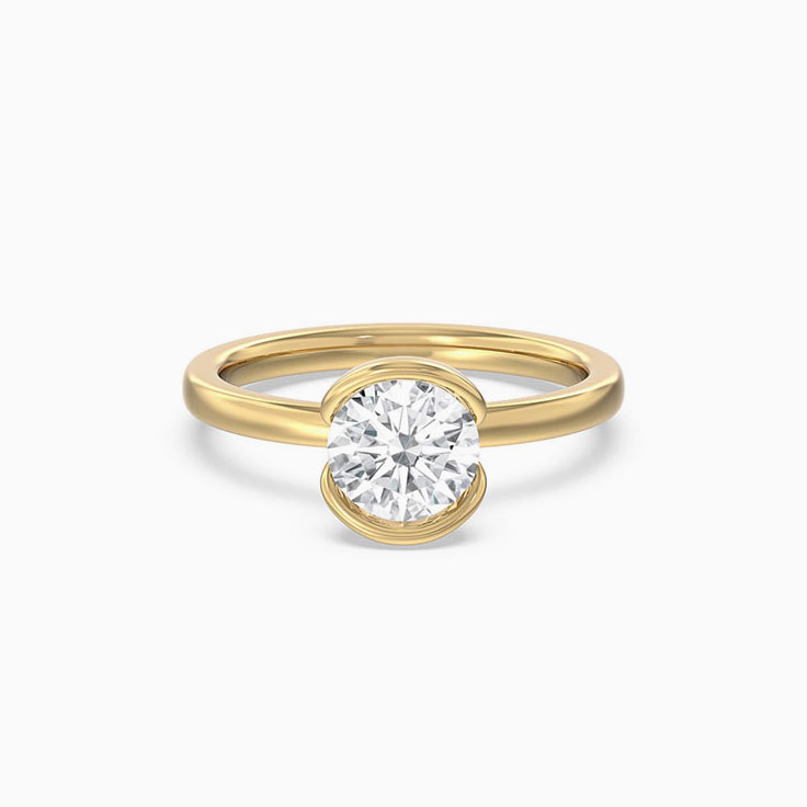 Bezel Solitaire Lab Diamond Engagement Ring