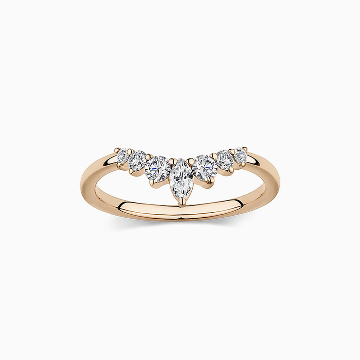 Diamond contoured womens ring