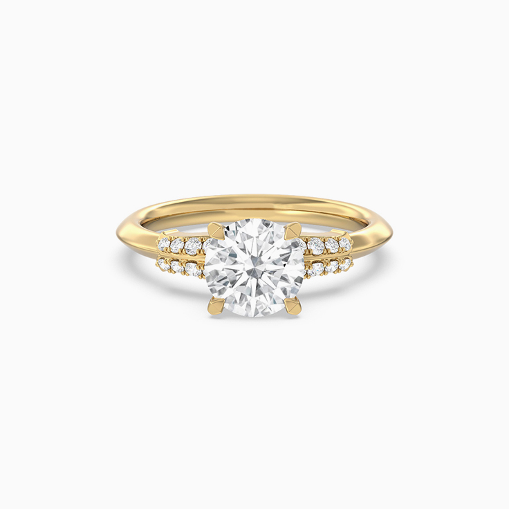 Hidden Blue Stone Lab Diamond Engagement Ring