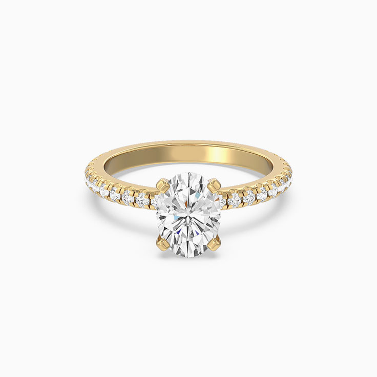 Lab Grown Full Eternity Oval Diamond Engagement Ring
