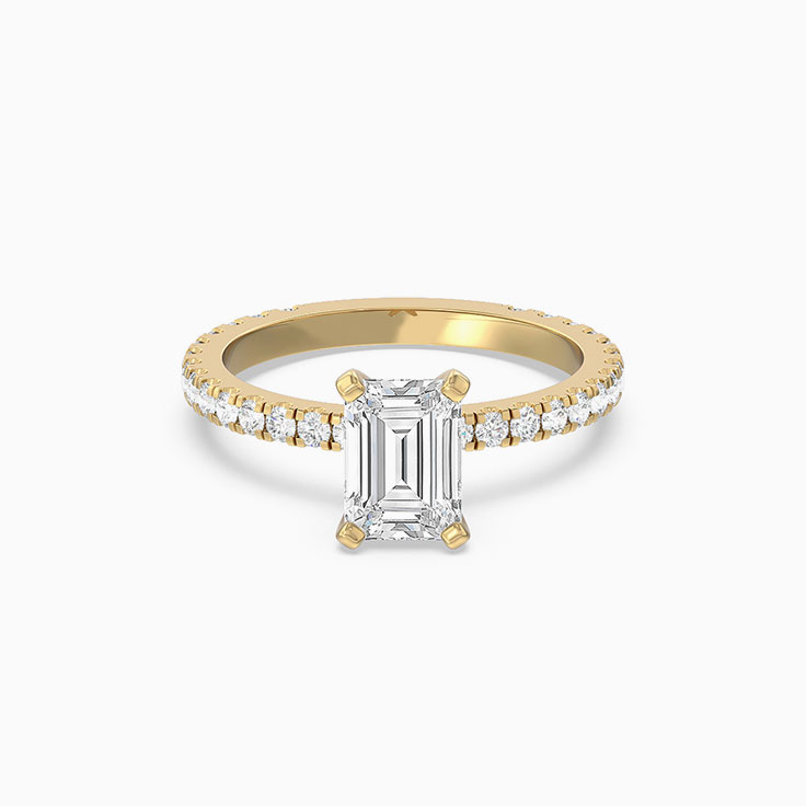 Classic Emerald Lab Grown Diamond Engagement Ring