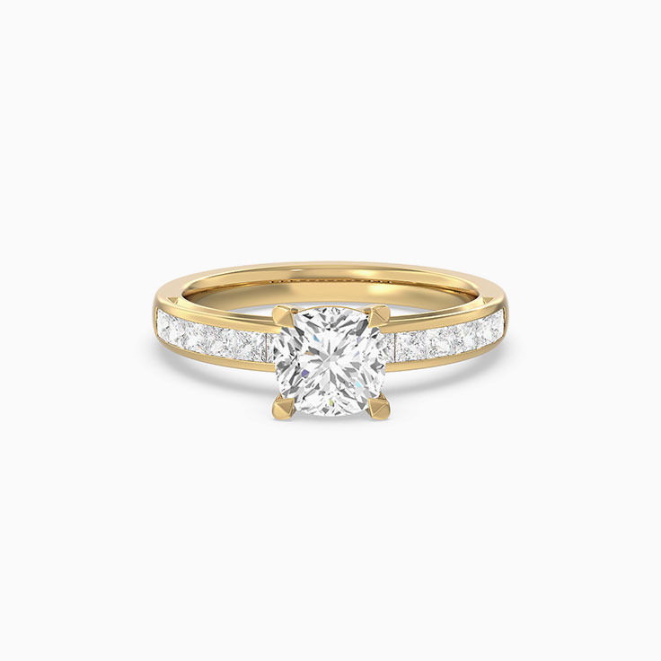 Lab Grown Cushion And Radiant Diamond Engagement Ring