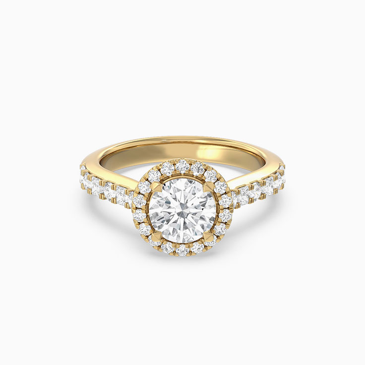 Elegant Lab Grown Round Diamond Engagement Ring With Halo