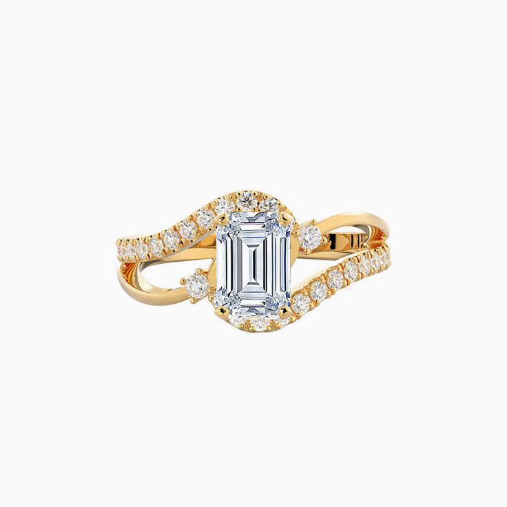 Classic Emerald Lab Diamond Engagement Ring