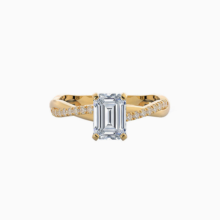 Emerald Twisted Engagement Ring