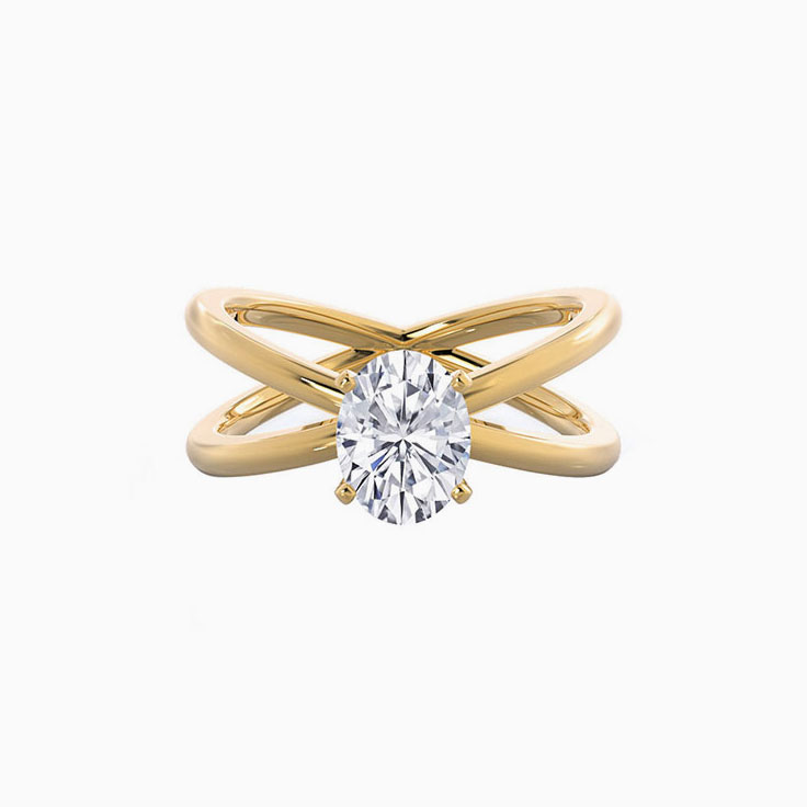 Oval Diamond On A Crossover Shank