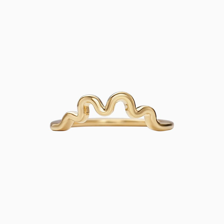 Plain wave wedding band