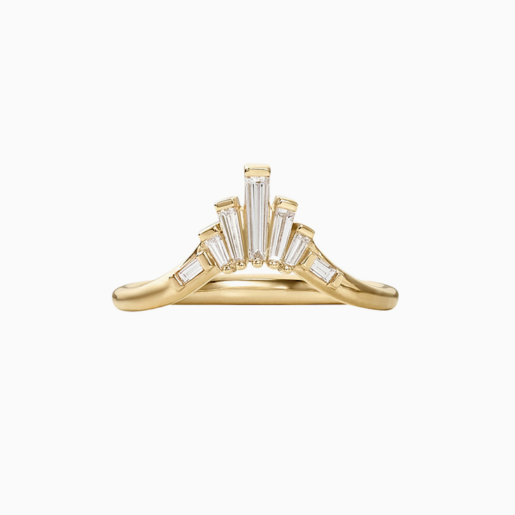 Baguette diamond nesting band