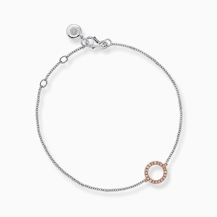 Womens  Circle Diamond Bracelet
