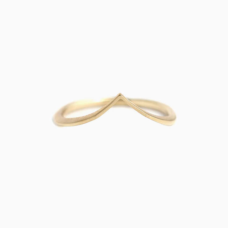 Petite v shaped wedding band