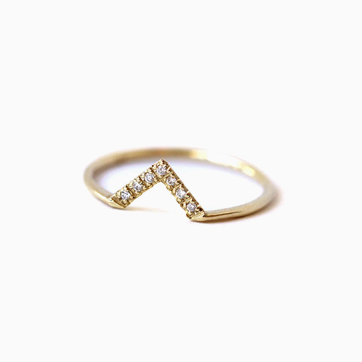 Petite diamond tiara ring